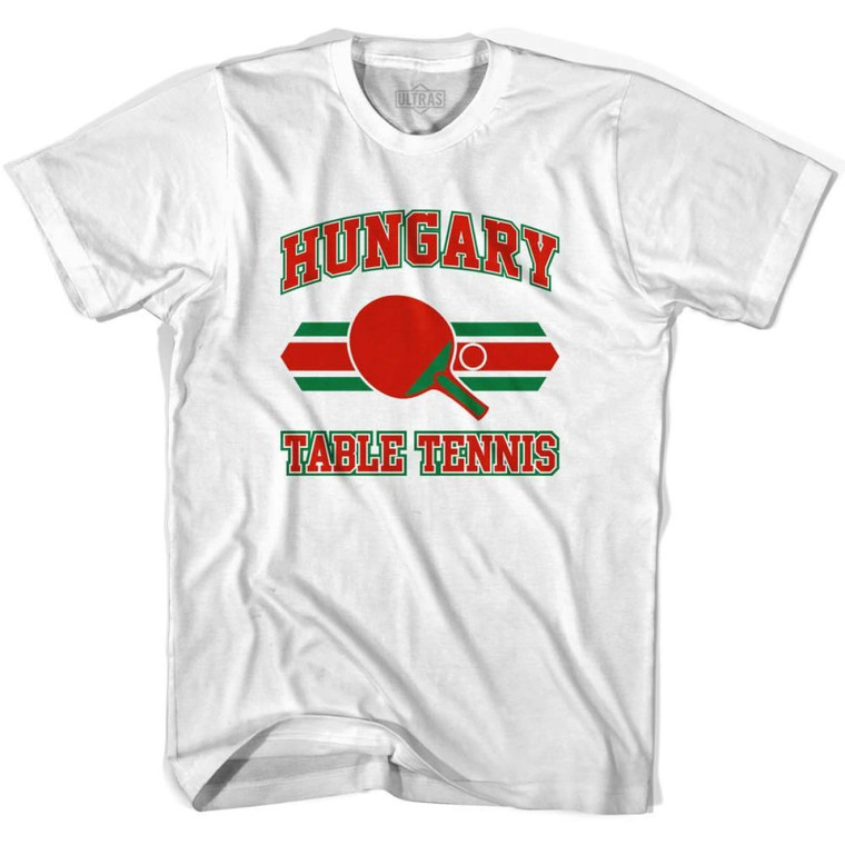 Hungary Table Tennis Adult Cotton T-shirt - White