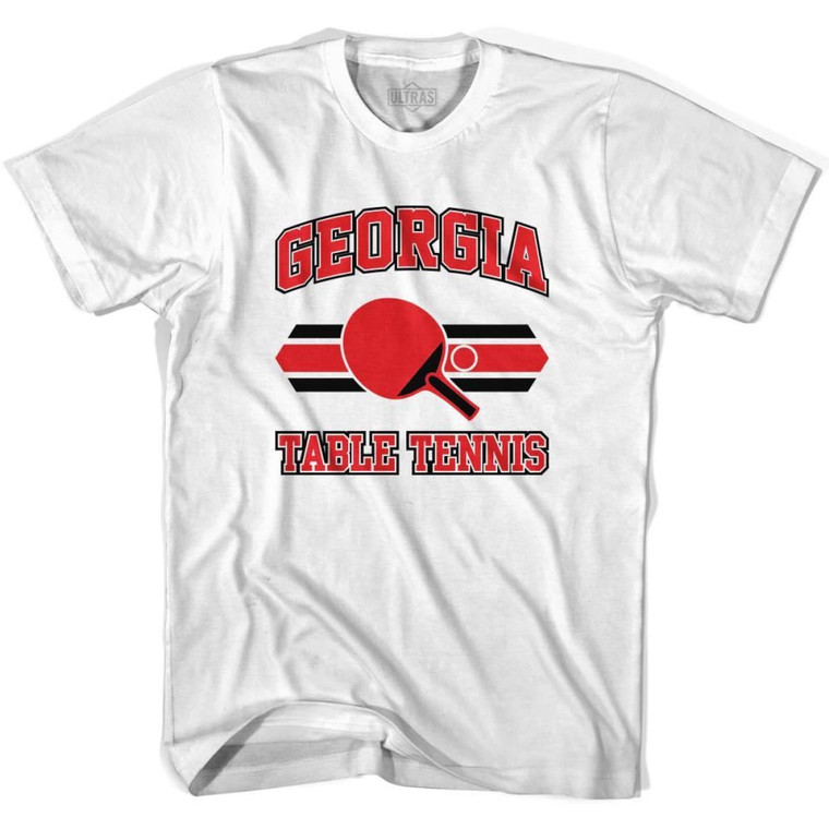Georgia Table Tennis Adult Cotton T-shirt - White