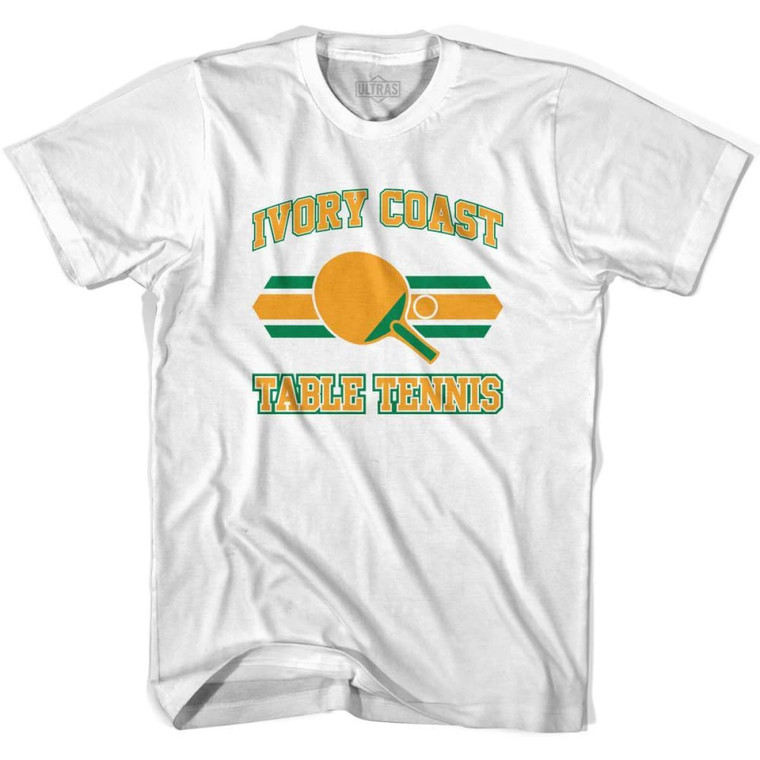Ivory Coast Table Tennis Youth  Cotton T-shirt - White