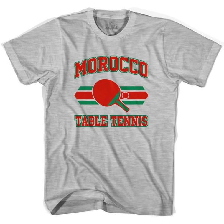 Morocco Table Tennis Adult Cotton T-shirt - Grey Heather
