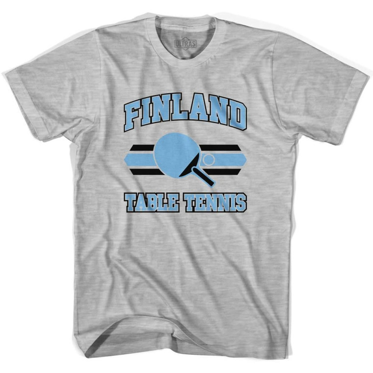 Finland Table Tennis Adult Cotton T-shirt - Grey Heather