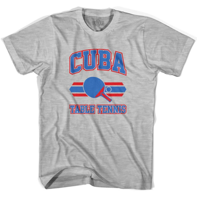 Cuba Table Tennis Adult Cotton T-shirt - Grey Heather