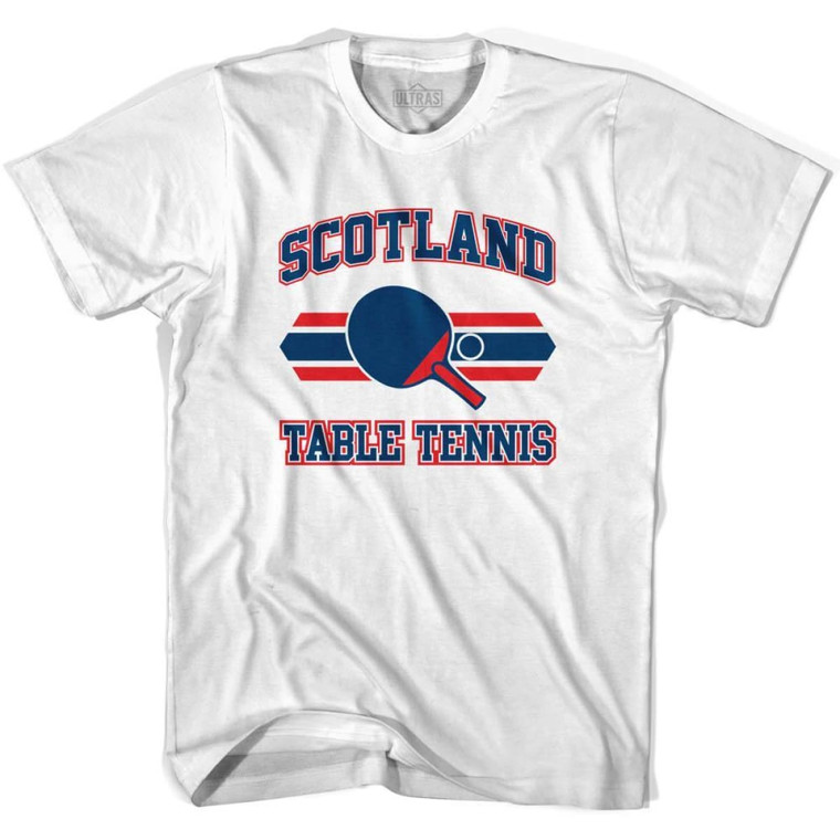 Scotland Table Tennis Adult Cotton T-shirt - White