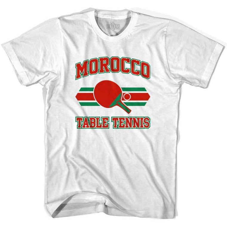 Morocco Table Tennis Adult Cotton T-shirt - White