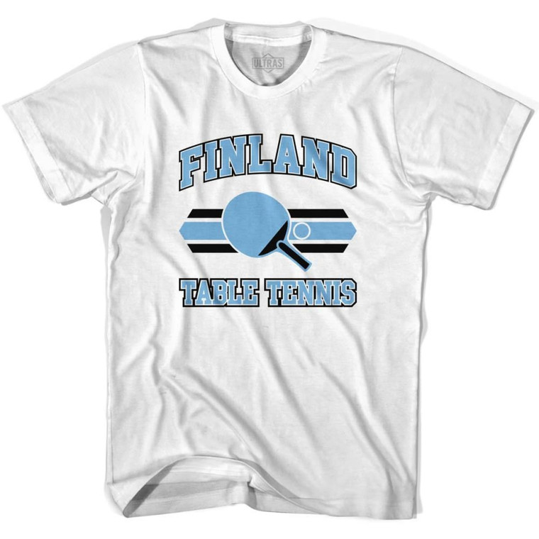 Finland Table Tennis Adult Cotton T-shirt - White