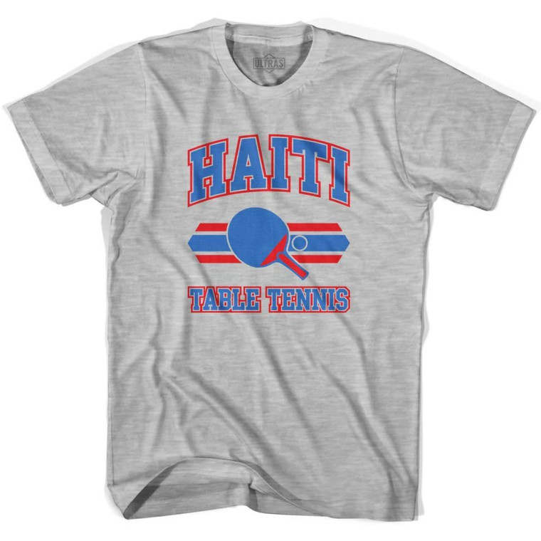 Haiti Table Tennis Adult Cotton T-shirt - Grey Heather