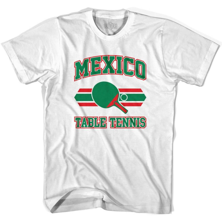 Mexico Table Tennis Adult Cotton T-shirt-White