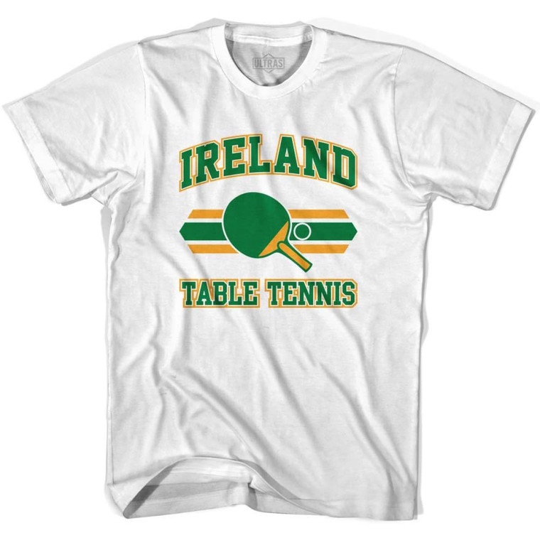 Ireland Table Tennis Adult Cotton T-shirt - White