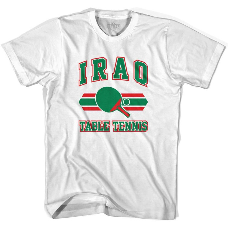 Iraq Table Tennis Youth  Cotton T-shirt - White