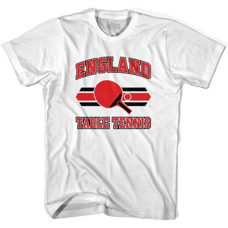 England Table Tennis Adult Cotton T-shirt - White