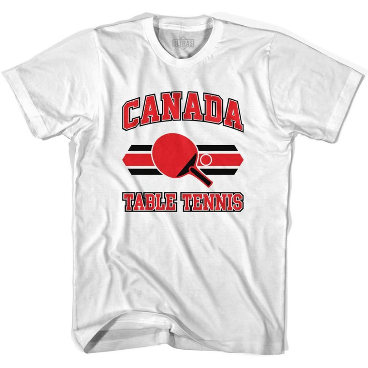 Canada Table Tennis Adult Cotton T-shirt - White