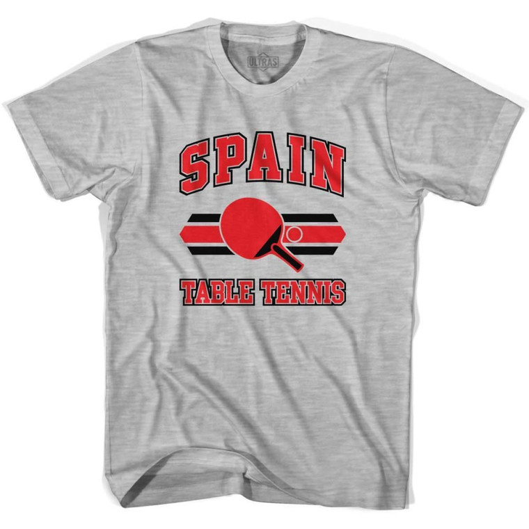 Spain Table Tennis Adult Cotton T-shirt - Grey Heather