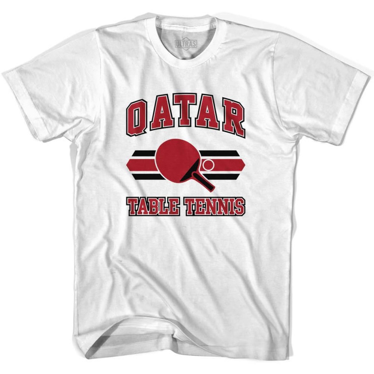 Qatar Table Tennis Adult Cotton T-shirt - White