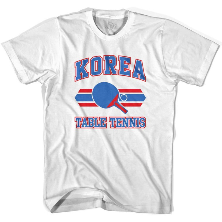 Korea Table Tennis Adult Cotton T-shirt - White