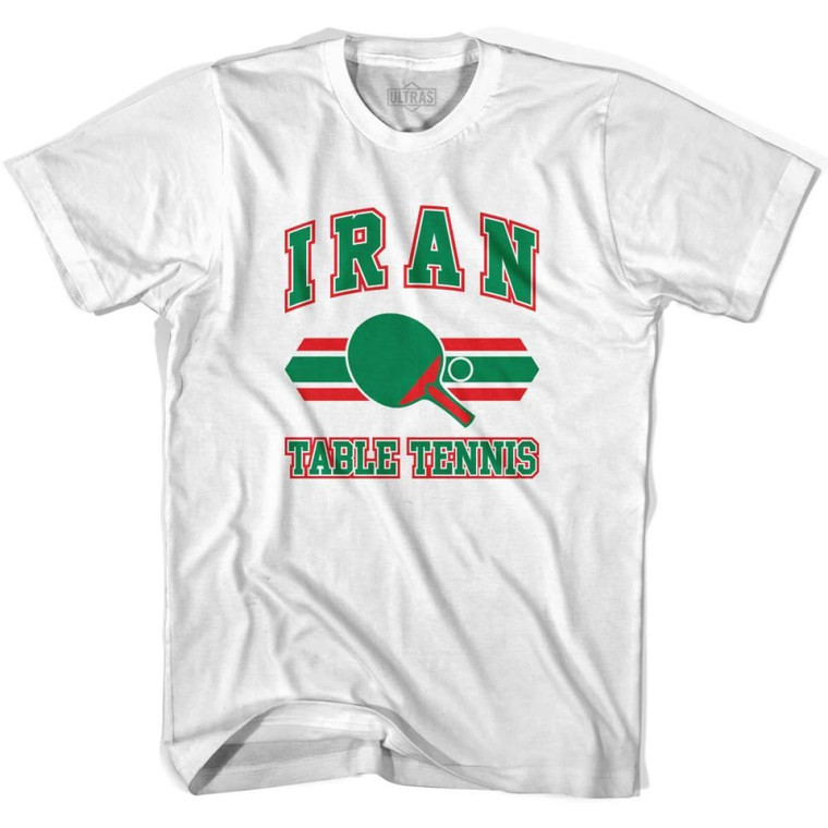 Iran Table Tennis Adult Cotton T-shirt - White