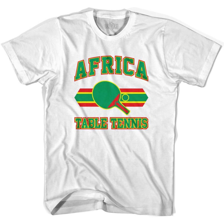 Africa Table Tennis Adult Cotton T-shirt - White