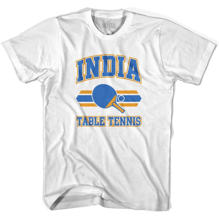 India Table Tennis Adult Cotton T-shirt - White
