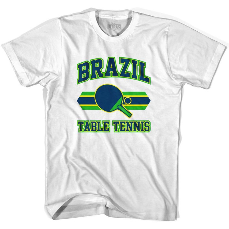 Brazil Table Tennis Adult Cotton T-shirt - White