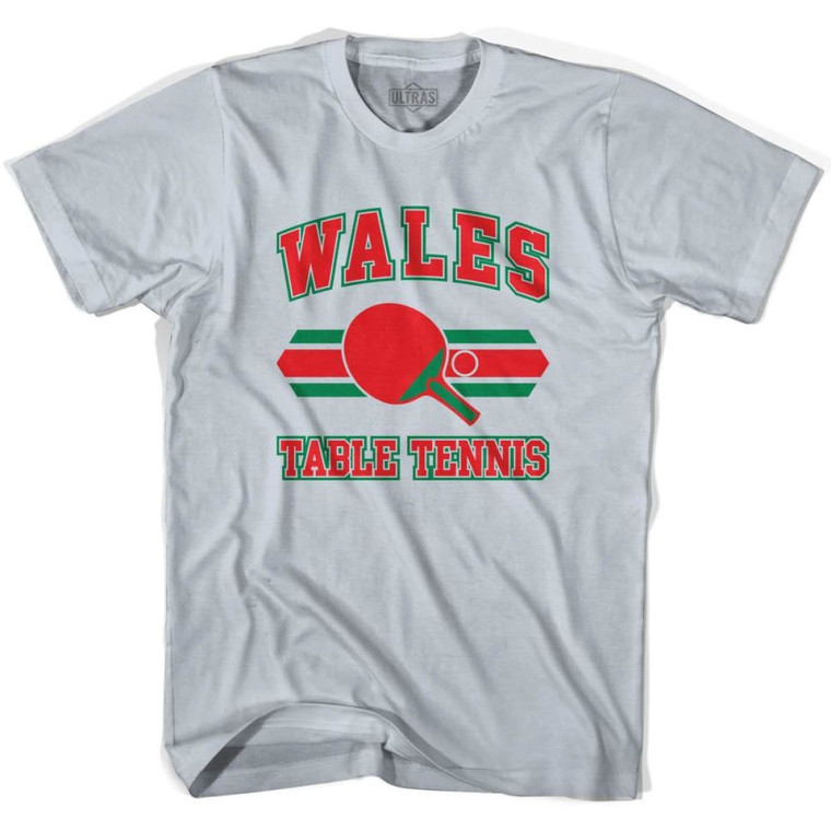 Wales Table Tennis Adult Cotton T-Shirt - Cool Grey