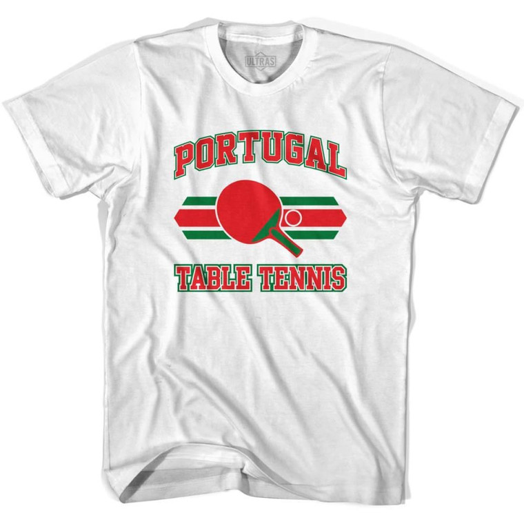 Portugal Table Tennis Adult Cotton T-shirt - White