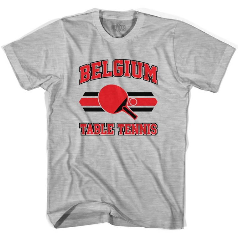 Belgium Table Tennis Adult Cotton T-shirt - Grey Heather