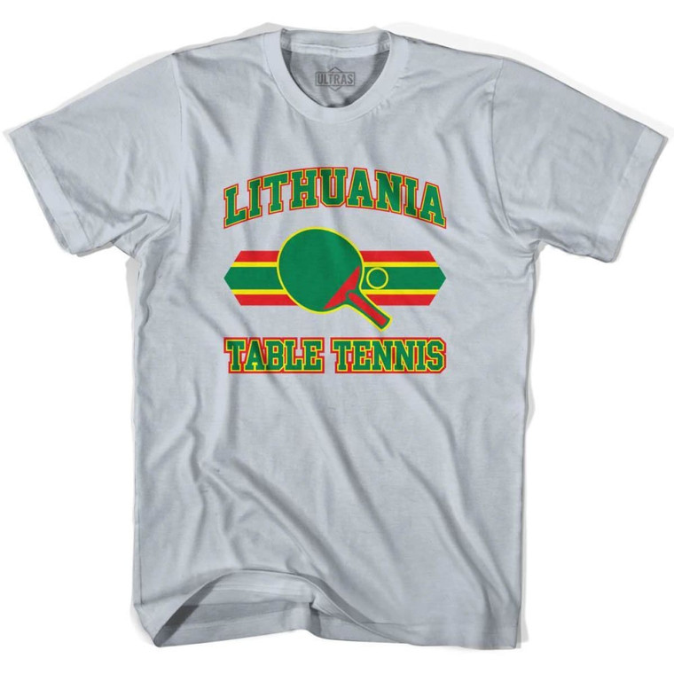 Lithuania Table Tennis Adult Cotton T-Shirt - Cool Grey