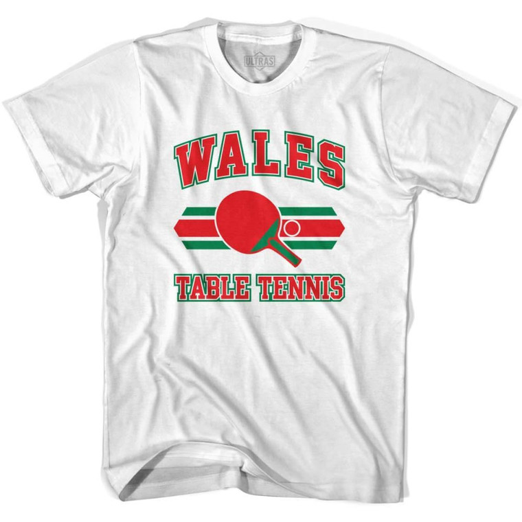 Wales Table Tennis Womens Cotton T-shirt - White