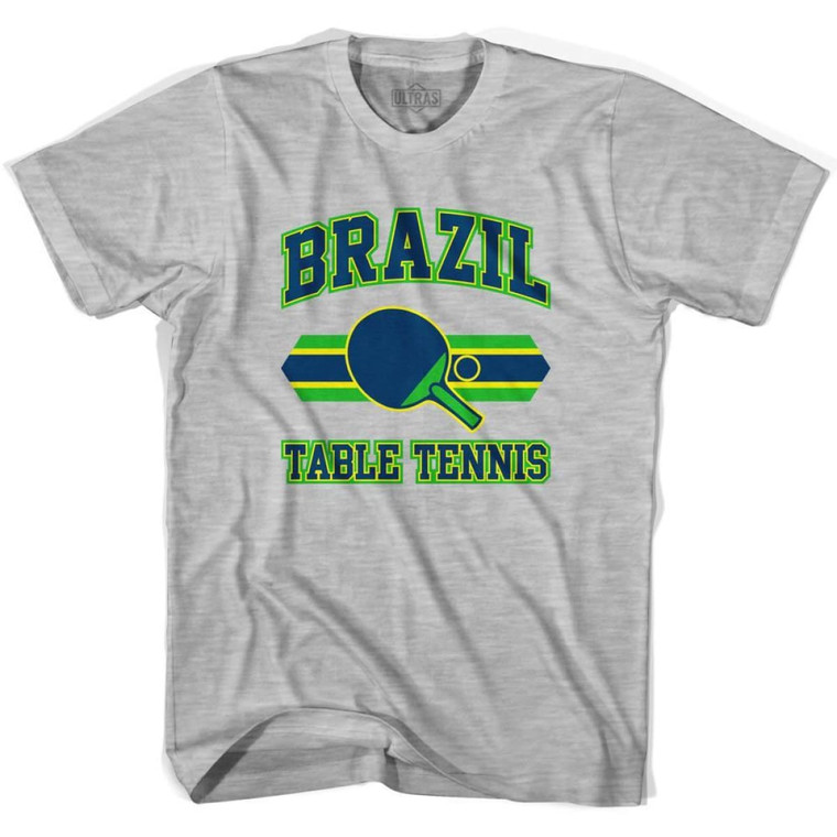 Brazil Table Tennis Womens Cotton T-shirt - Grey Heather