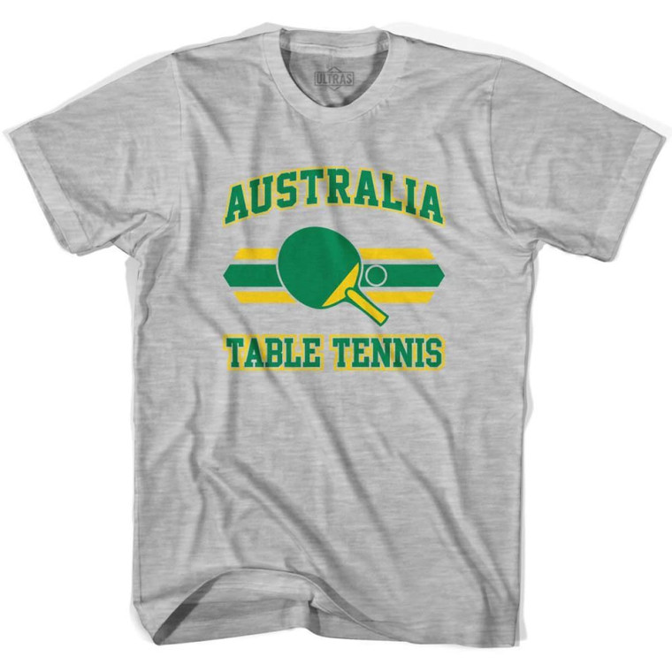 Australia Table Tennis Adult Cotton T-shirt - Grey Heather