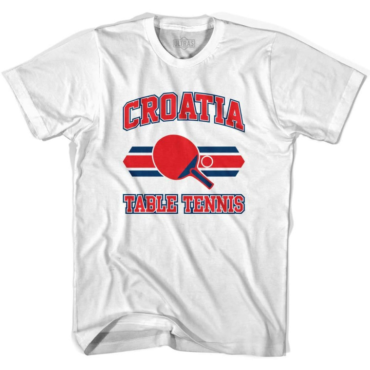 Croatia Table Tennis Womens Cotton T-shirt-White