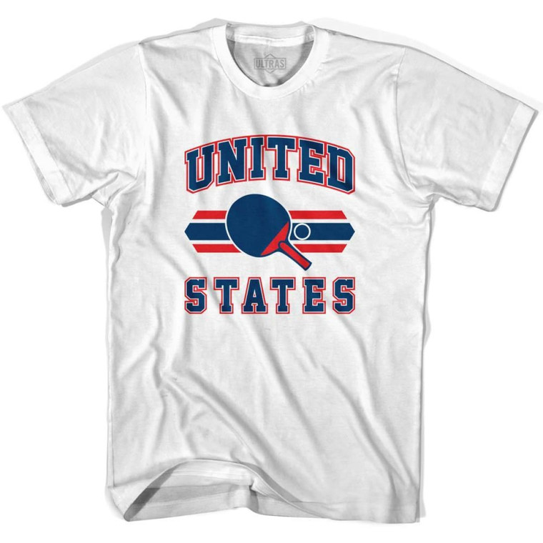 United States Table Tennis Womens Cotton T-shirt - White
