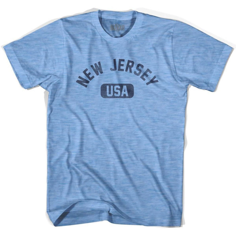 New Jersey USA Adult Tri-Blend T-shirt - Athletic Blue