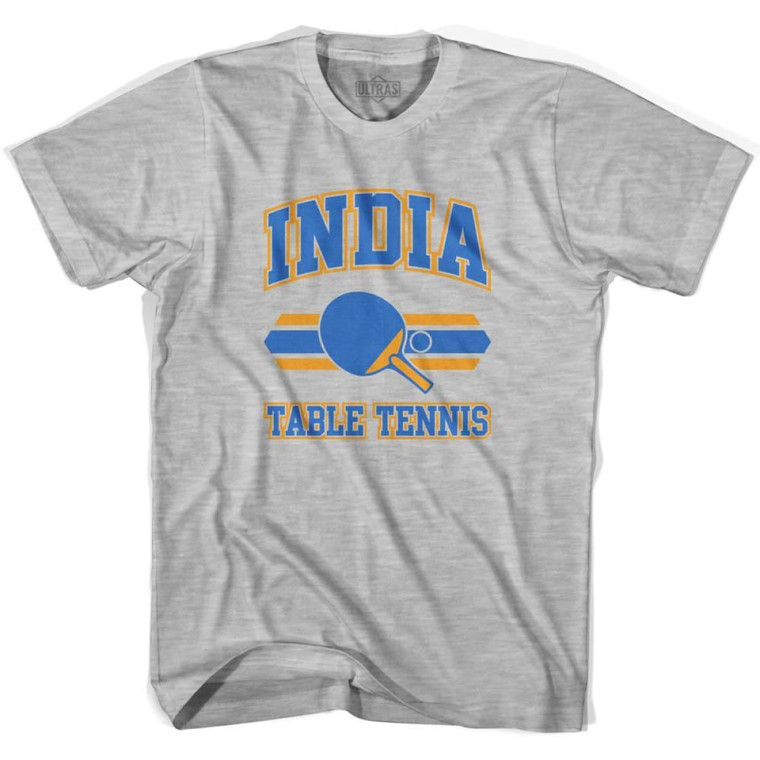 India Table Tennis Womens Cotton T-shirt-Grey Heather