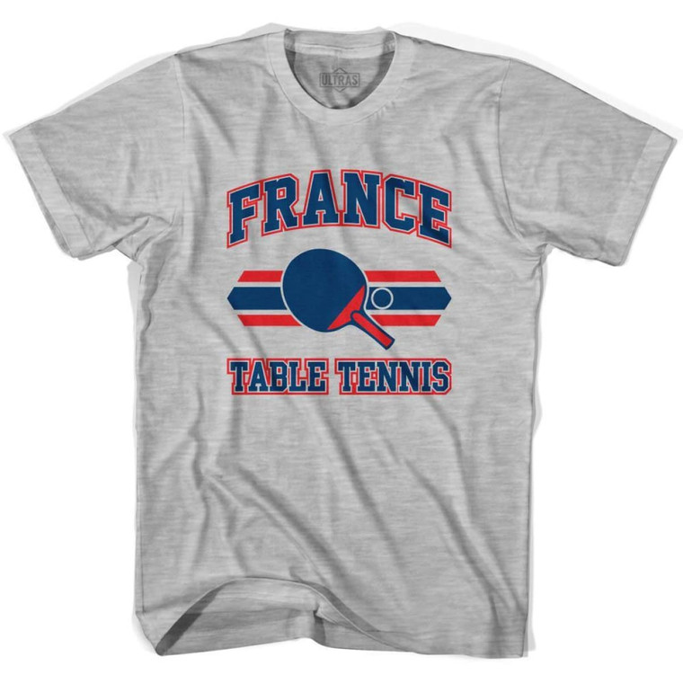 France Table Tennis Womens Cotton T-shirt - Grey Heather
