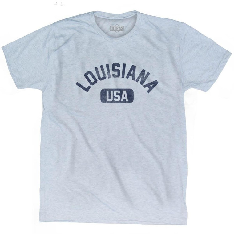 Louisiana USA Adult Tri-Blend T-shirt - Athletic White