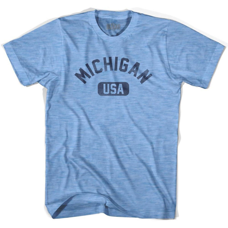 Michigan USA Adult Tri-Blend T-shirt - Athletic Blue