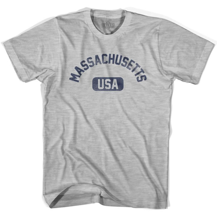 Massachusetts USA Womens Cotton T-shirt - Grey Heather