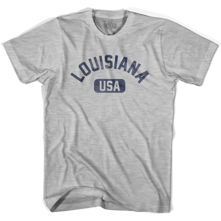 Louisiana USA Womens Cotton T-shirt-Grey Heather