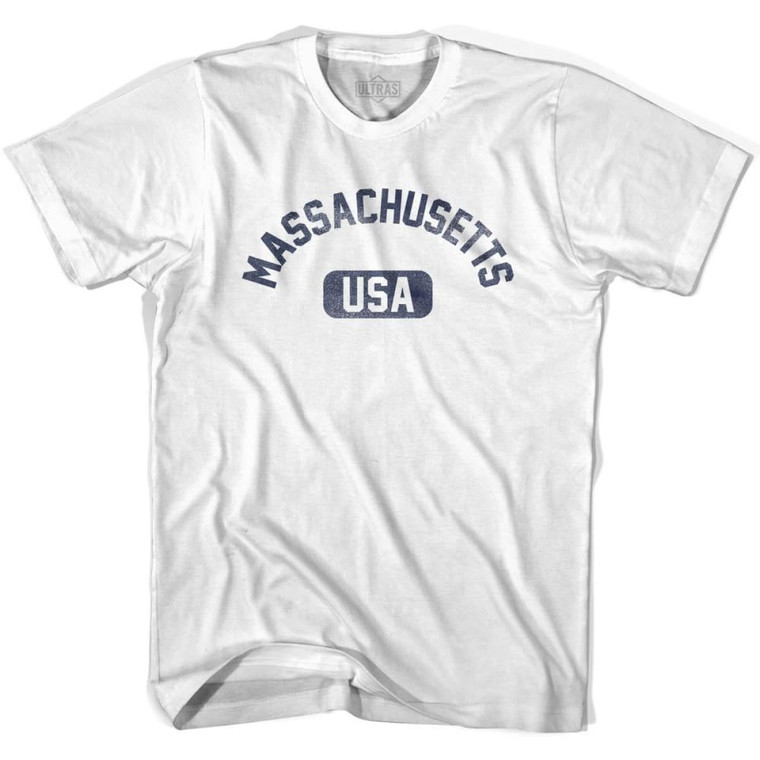 Massachusetts USA Womens Cotton T-shirt - White