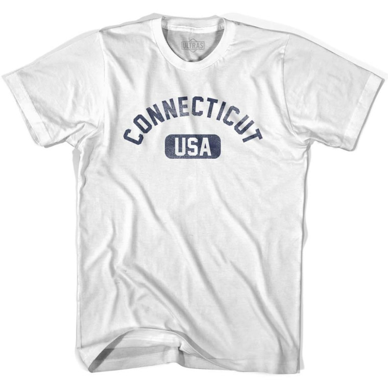 Connecticut USA Womens Cotton T-shirt - White