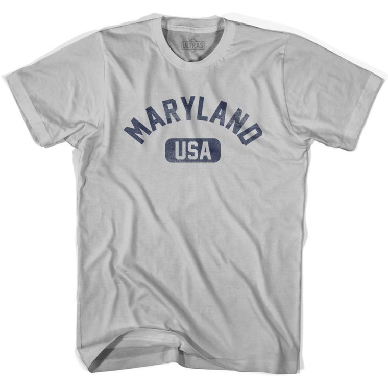 Maryland USA Adult Cotton T-shirt - Cool Grey