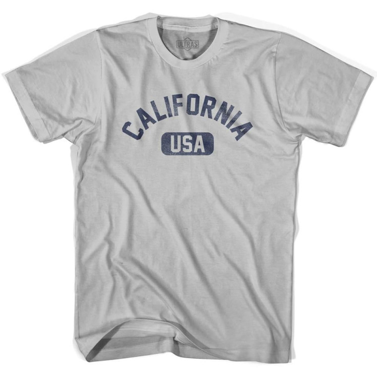 California USA Adult Cotton T-shirt - Cool Grey