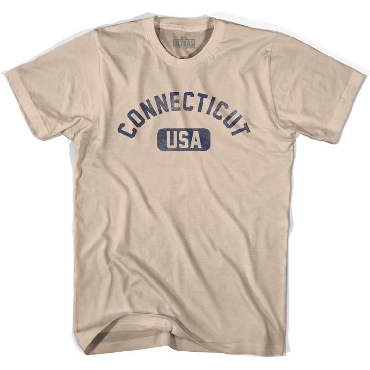 Connecticut USA Adult Cotton T-shirt - Creme