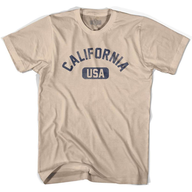 California USA Adult Cotton T-shirt - Creme