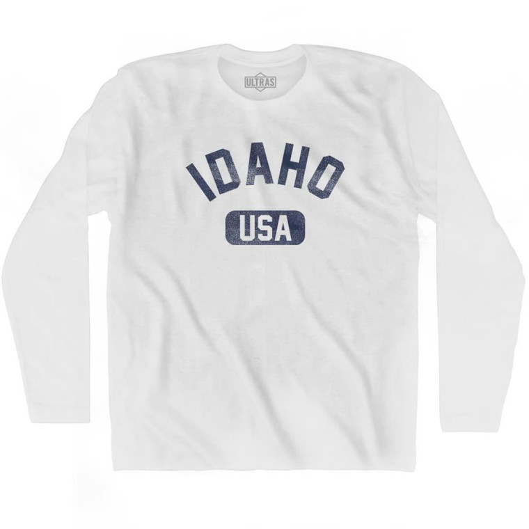 Idaho USA Adult Cotton Long Sleeve T-shirt - White