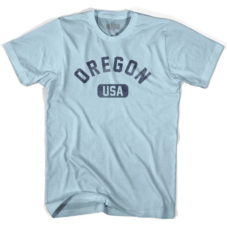 Oregon USA Adult Cotton T-shirt-Light Blue