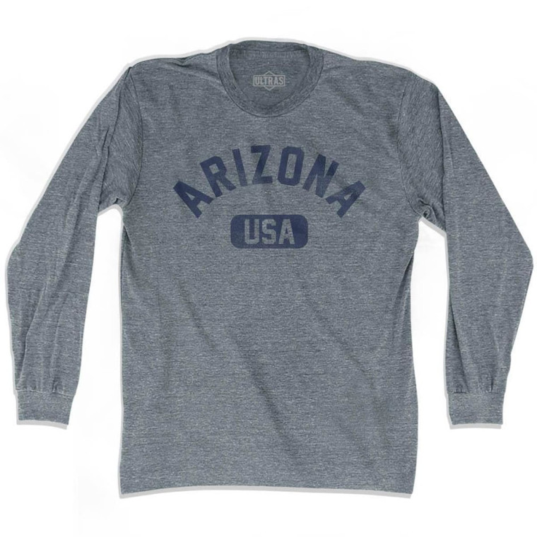 Arizona USA Adult Tri-Blend Long Sleeve T-shirt-Athletic Grey