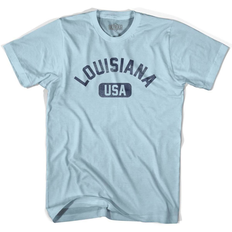 Louisiana USA Adult Cotton T-shirt-Light Blue