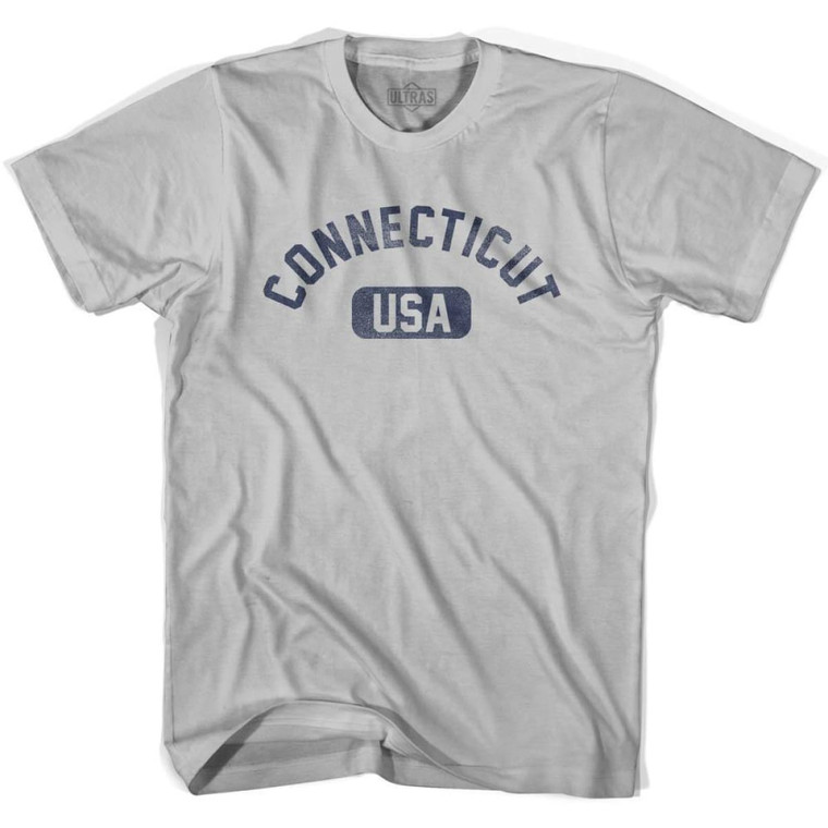 Connecticut USA Adult Cotton T-shirt-Cool Grey
