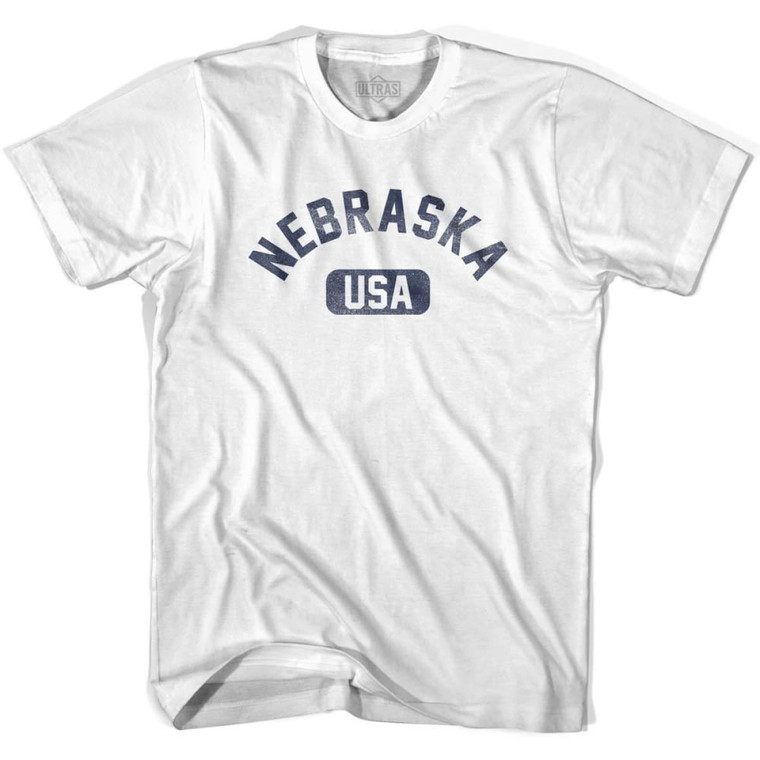 Nebraska USA Youth Cotton T-shirt - White